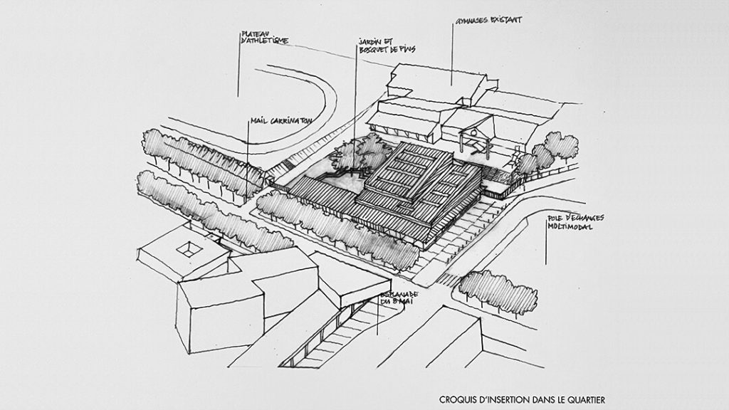 Maison des Sports et des Associations
Croquis d'insertion dans le quartier