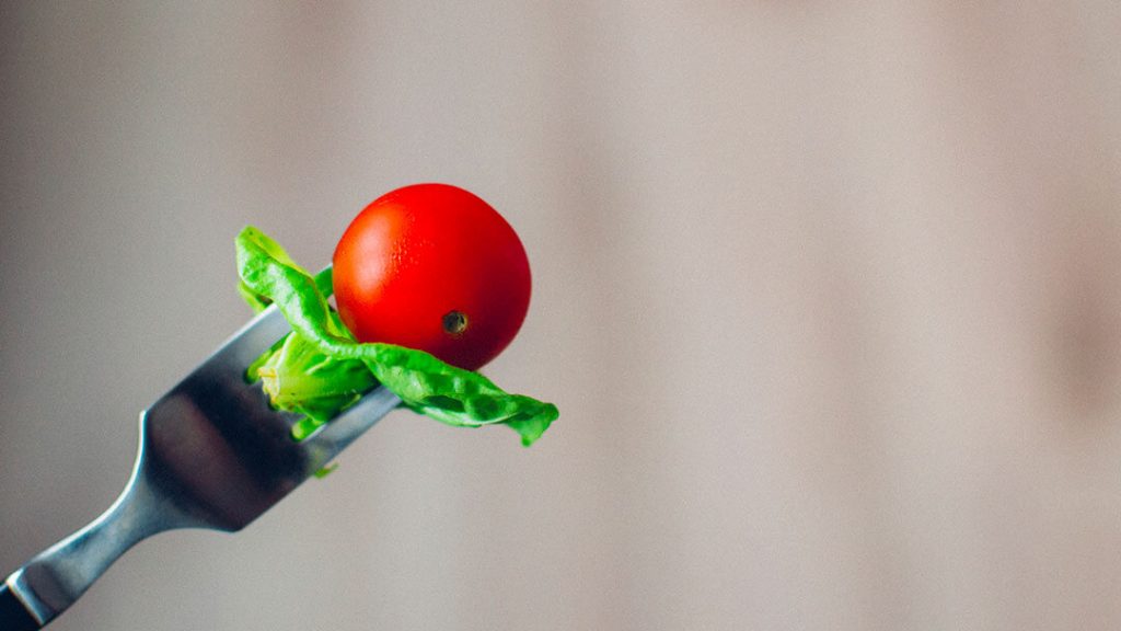 Fourchette tomate salade