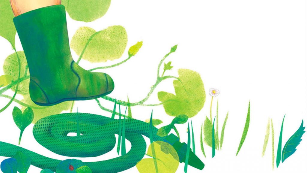 "Pas de géant" de Anaïs Lambert, Illustration du livre, pour les édition des éléphants. Contes pour bambins.
