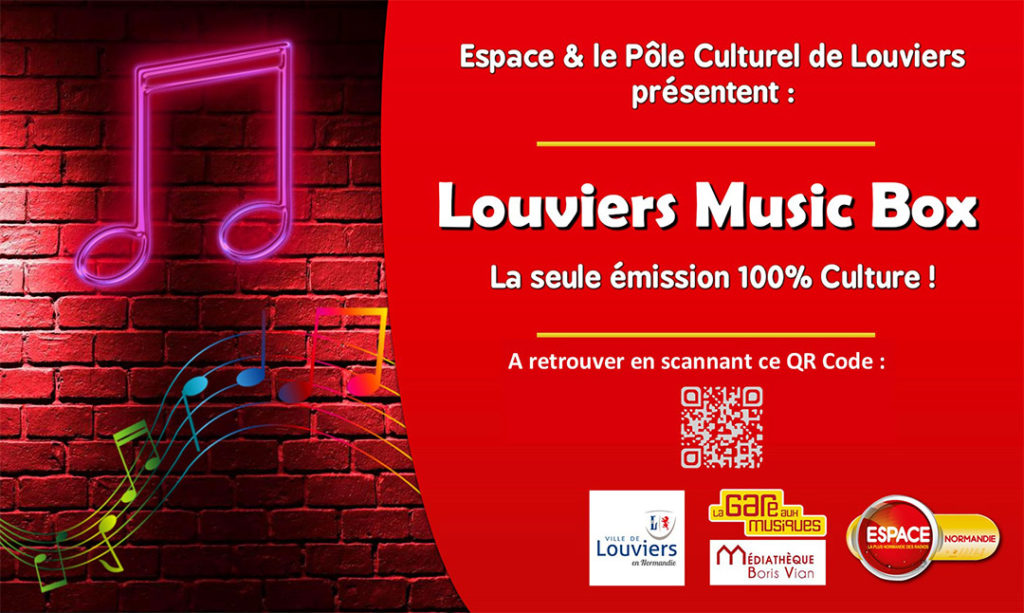 Louviers Music Box. La Médiathèque Boris Vian et la Gare aux Musiques de Louviers s'associent à radio Espace pour vous présenter leurs coups de coeurs musicaux. Retrouvez en podcast les émissions, les extraits sur le site d'Espace.