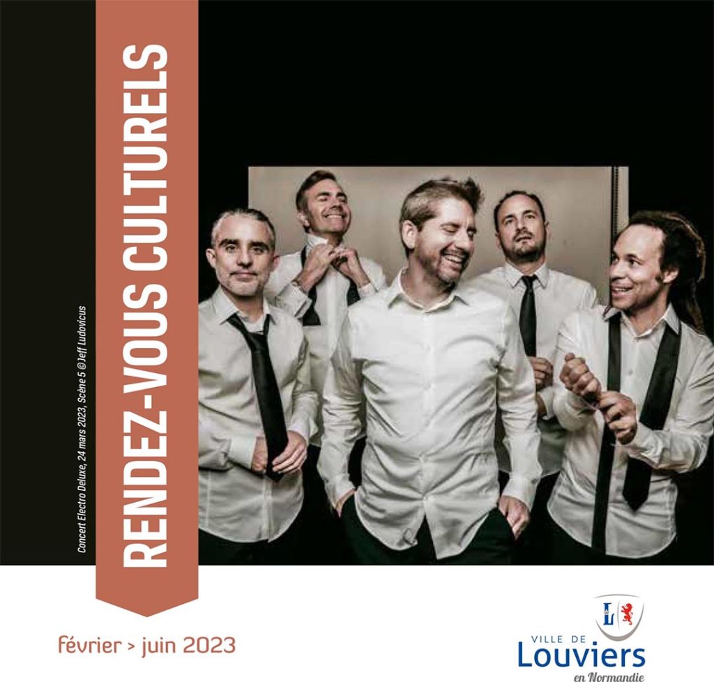 Tous vos rendez-vous culture à Louviers : retrouvez tous les concerts, expositions, conférences, ateliers, animations, stages, visites du Musée, Médiathèque, Moulin, École de musique et de théâtre, et de la Gare aux Musiques, de février à juin 2023.