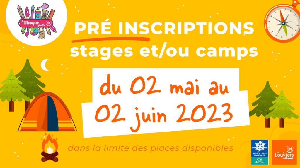 Dates d'inscription aux camps et stages